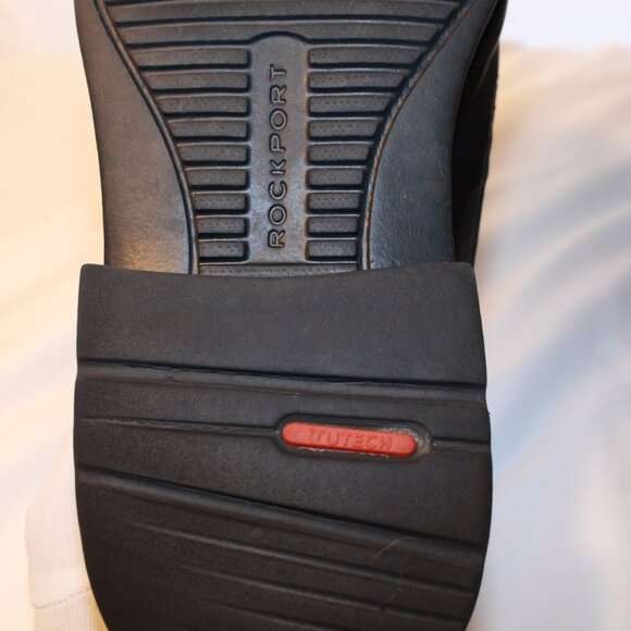 Rockport Size 8.5 Wide Black Leather STYLE LEADER 2 Bike Toe Slip On Loafer - Picture 7 of 13